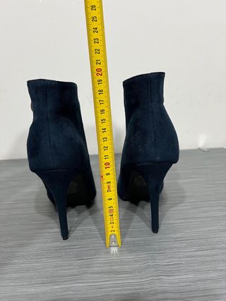 Stivaletti donna tacco 41 velluto blu