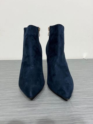 Stivaletti donna tacco 41 velluto blu