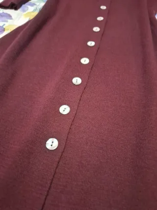 Vestido Zara granate Botones Largo