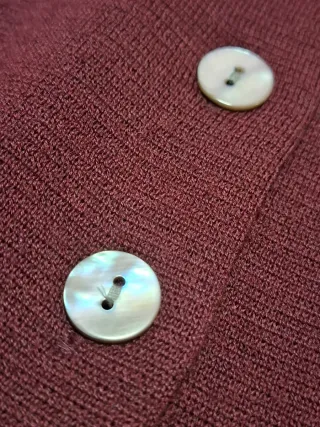 Vestido Zara granate Botones Largo