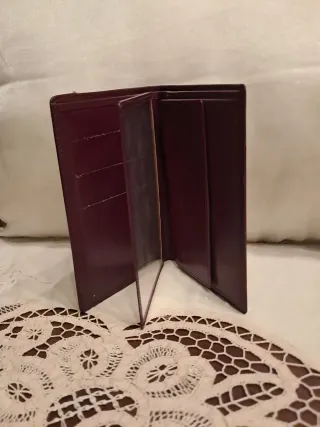 Billetero piel mujer color Borgoña