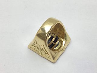 sello oro 18k con piedra con circonita