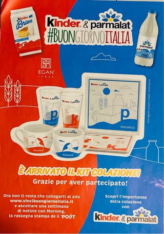 Kit Colazione Kinder Parmalat Buongiorno Italia