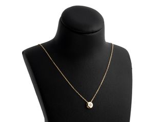 cadena oro 18k con piedra con diamante 22.5cm