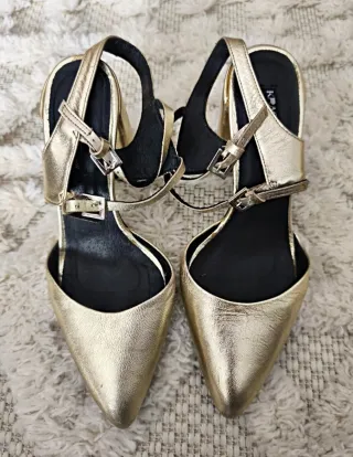 Tacones dorados Krack Talla 37