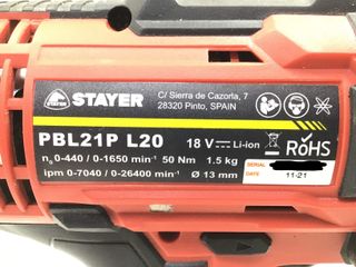 taladro a bateria stayer pbl21p l20
