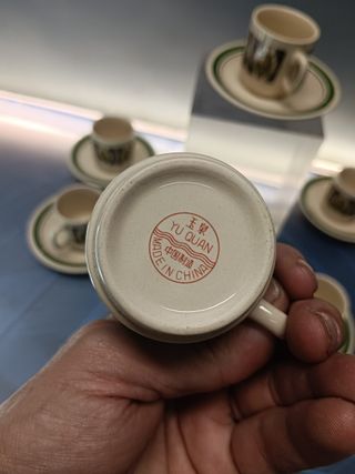 Juego de Te YU-QUAN, tazas 5 cm, platos de 10,5 cm de diametro