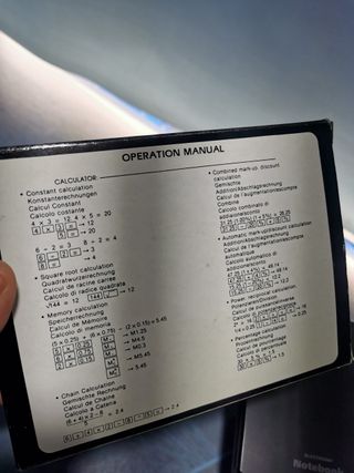 4 calculadoras, CASIO FC-100, SILVANO SL-570TL, calculadora solar, notebook