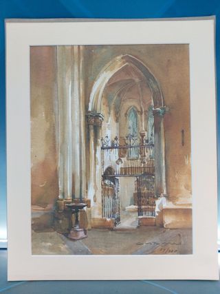 Acuarela de capilla de la Catedral de Burgos, númerado 74/200.