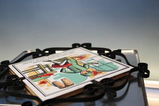 Azulejo de ofico: Sastre. Cartel, placa cerámica años 60. Onda.