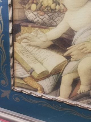 cuadro barroco, Botticelli, madonna on book, la virgen, en sus brazos