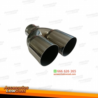 Cola de escape doble universal en acero inox.