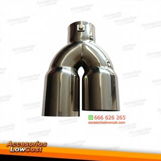 Cola de escape doble universal en acero inox.