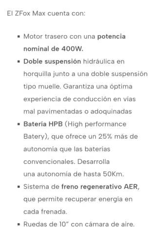 Patinete Eléctrico ZFOX MAX Homologado DGT