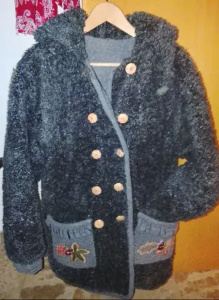 Abrigo mujer paño y rizo