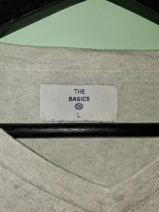 Jersey fino cuello pico gris