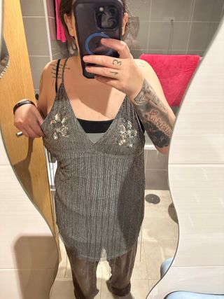 camiseta vestido talla M look especial d zara 100e