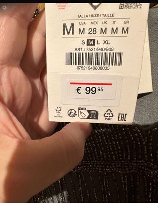 camiseta vestido talla M look especial d zara 100e