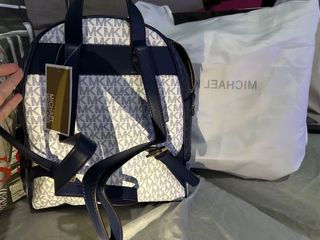 Oferta Mochila Michael Kors Azul y Blanca Nueva