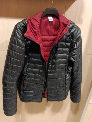 Parka mujer entretiempo negra y roja