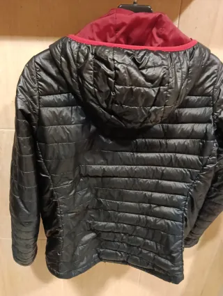 Parka mujer entretiempo negra y roja