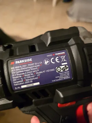 Pistola de impacto Parkside X20V TEAM