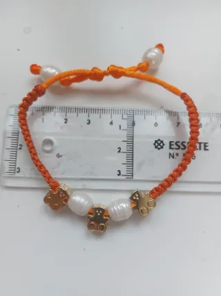 Conjunto de bisutería oso dorado y perlas rio