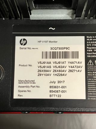 Pantalla HP V197 para piezas