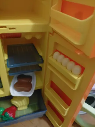 Juego de cocina: Frigorífico, lavadora y café