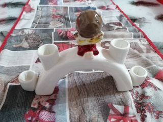 Portacandele natalizio ceramica