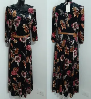 Abito FH Firenze velluto fantasia floreale