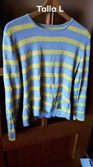 Jersey mujer rayas amarillas y blancas