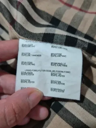 Chaqueta Harrington Burberry Beige Negra