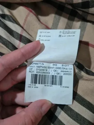 Chaqueta Harrington Burberry Beige Negra