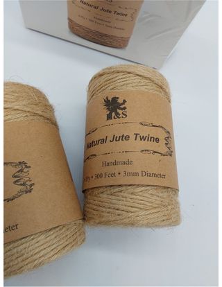 H&S Cuerda de Yute Natural - 2 Bobinas x 3mm de Gr