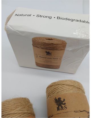 H&S Cuerda de Yute Natural - 2 Bobinas x 3mm de Gr