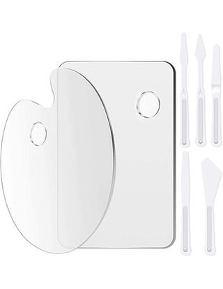 Rybtd 2 Piezas Acrílico Transparente Paleta Pintur