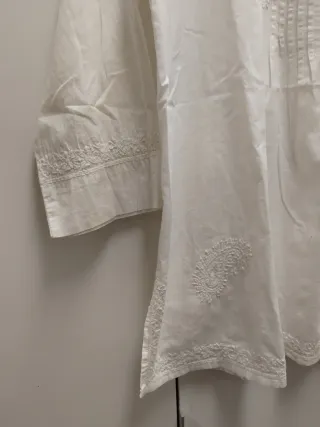 Blusa Ibicenca Blanca Talla M