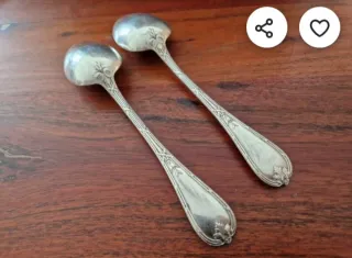 Set di 2 cucchiai in metallo argentato