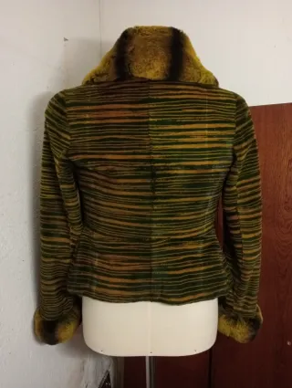 Giacchino artigianale pelliccia colorata tg 46