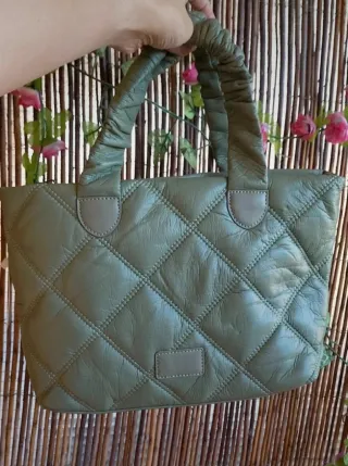 Bolso mujer verde acolchado