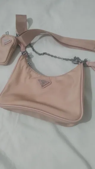 Borsa Prada Rosa con Portamonete e Tracolla