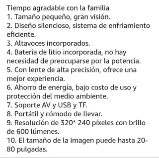 Mini proyector LED USB AV