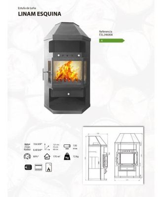 Estufa de Leña Liam Esquina Nueva MAD2018