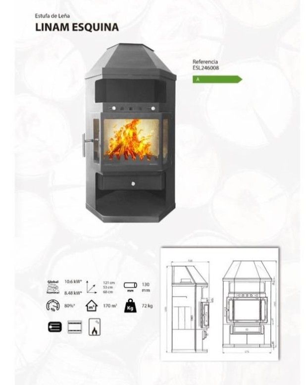 Estufa de Leña Liam Esquina Nueva MAD2018