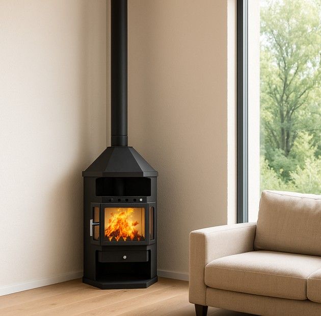 Estufa de Leña Liam Esquina Nueva MAD2018