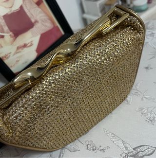 Mini bolso Zara metálico dorado