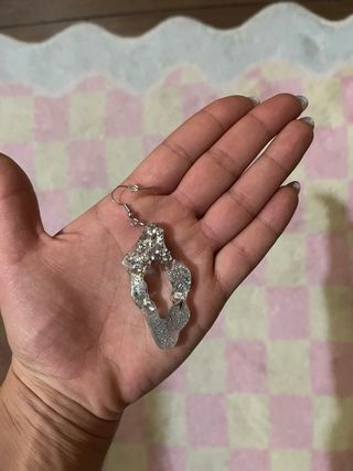 Pendientes colgantes plateados