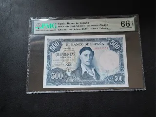 Billete 500 Pesetas 1954 PMG 66 EPQ