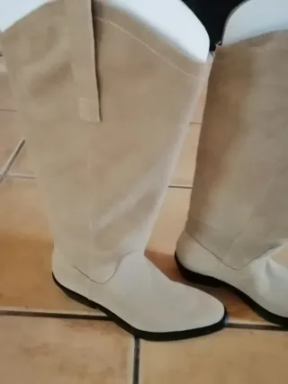 Botas cowboy piel Pull&Bear beige